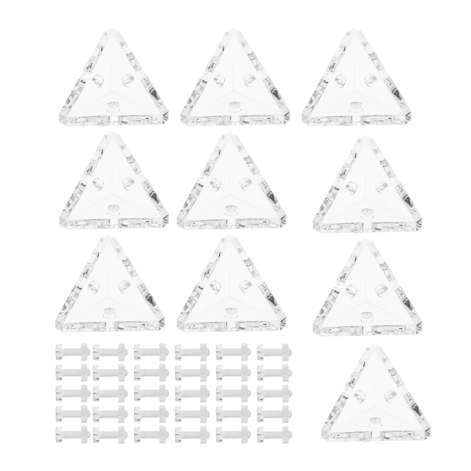 10x Acrylic Corner Brackets Clear Decorative Display Case Triangle Connector|Acrylic Corner Brackets with Screws | 10-Pack Clear Angle Connectors | Acrylic Display Case Assembly Clips-image-34