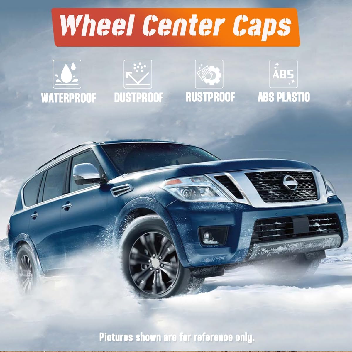 4Pcs 85mm(3.35in) Wheel Center Caps Wheel Rims Replacement 40342-5ZM1A 40342-1LA2A Chrome Hub Caps, 2004-2019 Titan Armada Rim Caps OD: 85mm(3.35in) ID: 78mm(3.07in)
