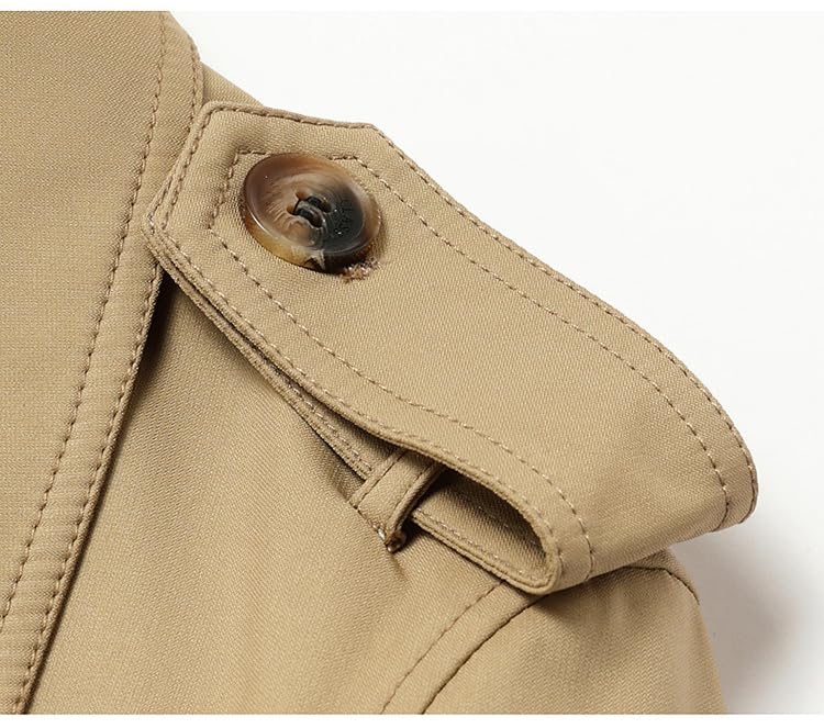 Generico Trench Uomo, Cappotto Mod Di Media Lunghezza, Doppio Petto, Bavero, Giacca Con Cintura, Spesso, Classico, Da Ufficio, Casual, Da Lavoro, Slim Fit, Soprabito