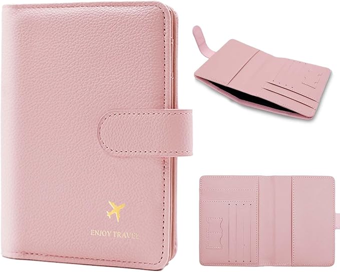 Cnycmy Passport Holder with RFID Blocking, Cash Pocket & Back Zipper Coin Pocket
