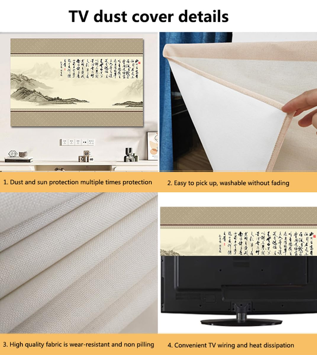 TV Staubschutz Abdeckung 45 Zoll - LCD/LED Display Schutz Mit Dekor-Druck