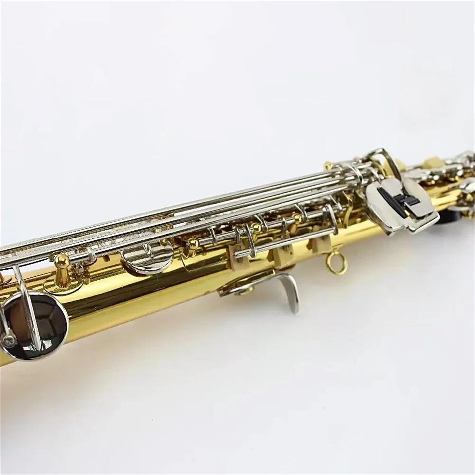 Saksofon Saksofon Sopranowy Bb, Pozłacana Powierzchnia, Srebrny Guzik, Japoński Instrument Rzemieślniczy, Profesjonalny Saksofon Sopranowy (Color : Ordinary bag)