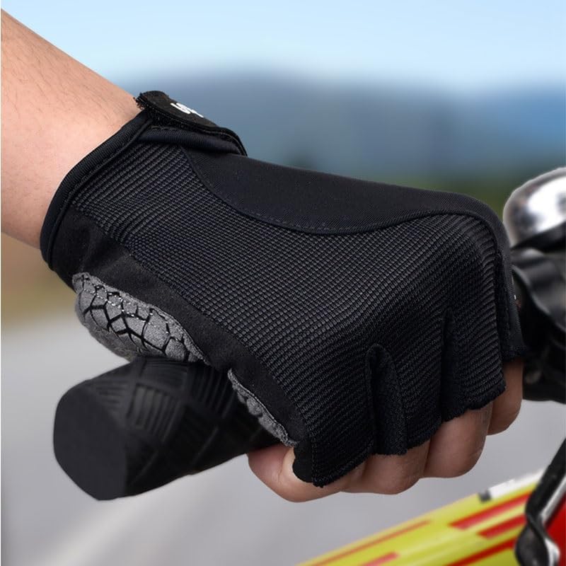 Outdoor Cycling Half Finger Nylon Gloves Fitness Sports Dumbbell Weightlifting