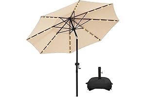 wikiwiki 11 Foot Solar Patio Umbrella with LED Lights: Elevate Your Outdoor Oasis