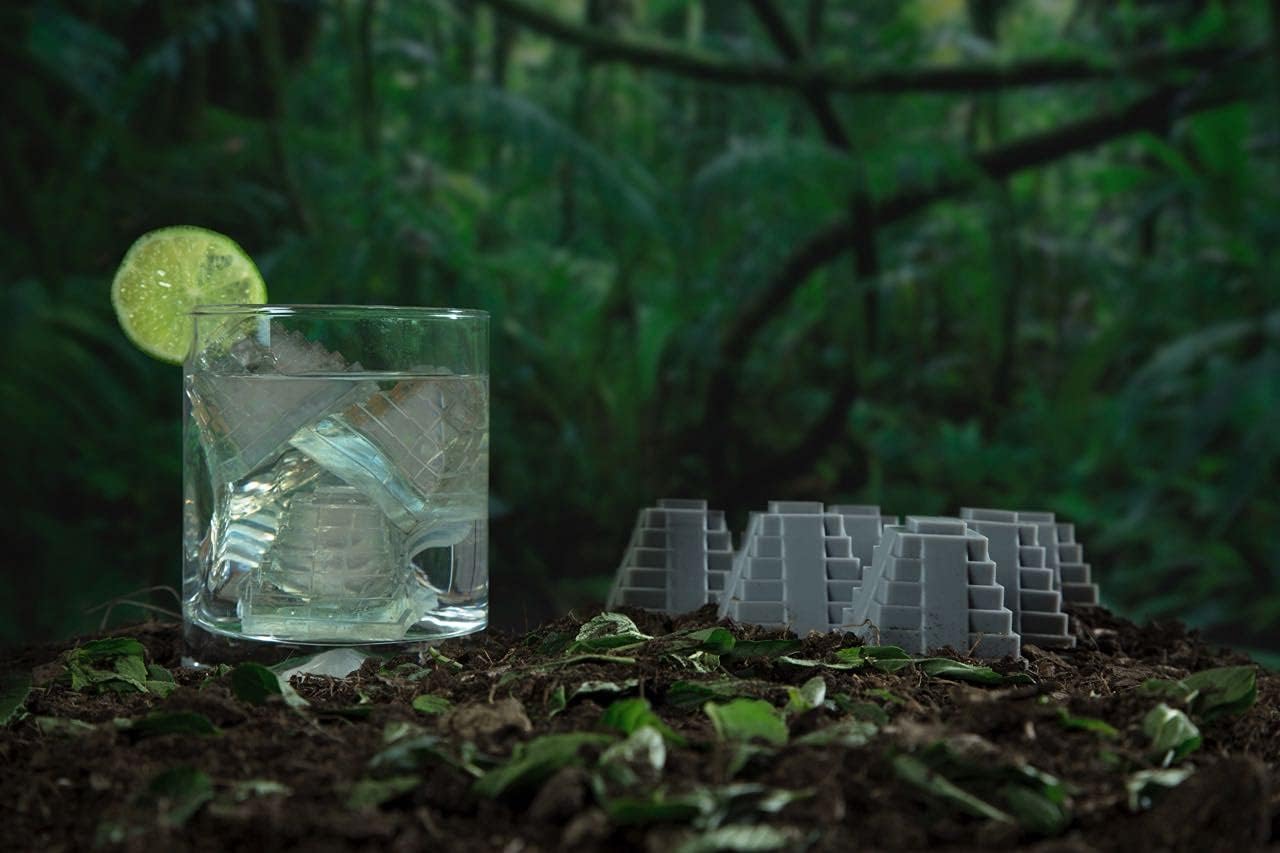 Generico Imagina Nation Ice Cube Tray - 16.8cm Large Silicone Pyramid Trays for Freezer Easy Release Maker with Lid BPA-Free Mold Covered Molds Whiskey, Cocktail, Juice