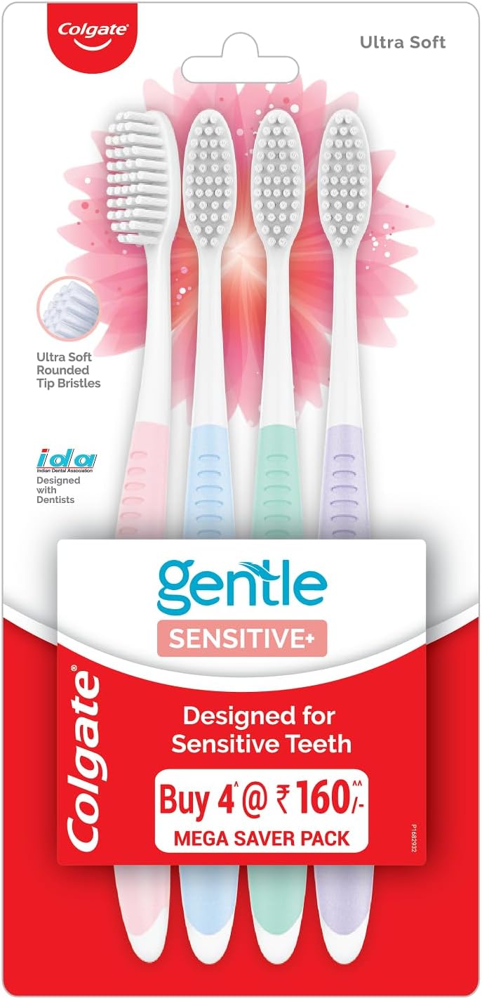 Colgate Sensitive Toothbrush Pack of 4 ultra soft bristles take