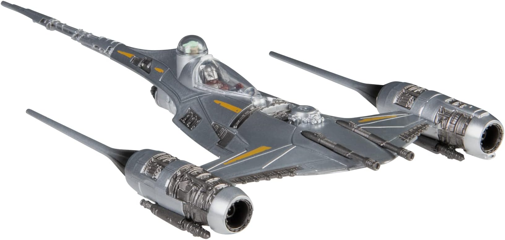 Star Wars Micro Galaxy Squadron Mandalorian N-1 Starfighter - 5" Starfighter Class Vehicle with 1" Micro Figure Accessory