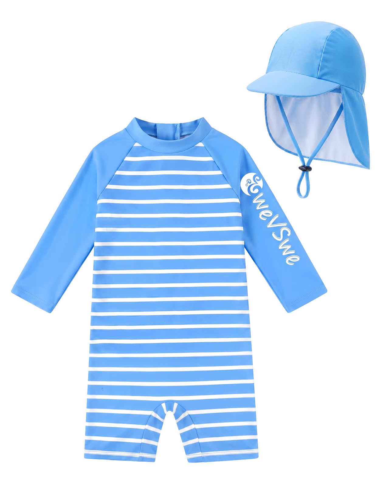 weVSwe Baby UPF 50+ Rash Guard &amp; Adjustable Sun Hat 0-3 Years