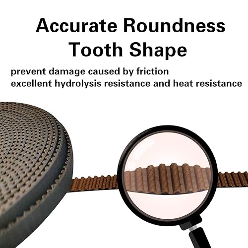 Miniatura 8 de MOTOU Correa dentada 5M GT2, versión antideslizante mejorada, ancho 0.394 in, apto para impresoras 3D y la mayoría de impresoras accionadas por