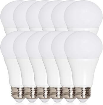 Maxxima LED A19 Light Bulb, 2700K Soft White, 800 Lumens, E26 Base, 12 Pack