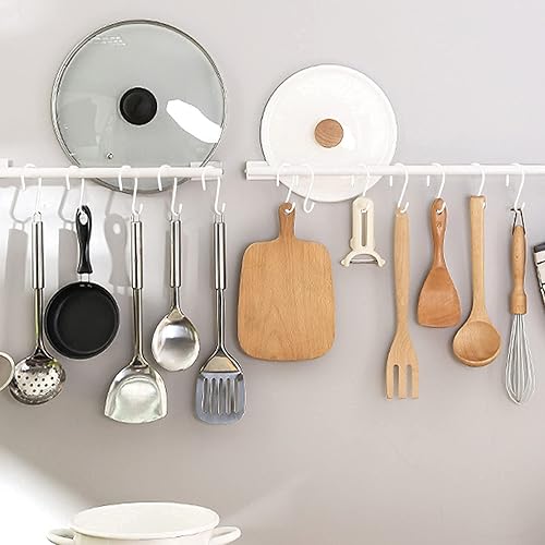 Miniatura 4 de Gancho en S blanco con revestimiento de goma antideslizante de 6 pulgadas, paquete de 6 ganchos grandes recubiertos de vinilo, ganchos de metal en