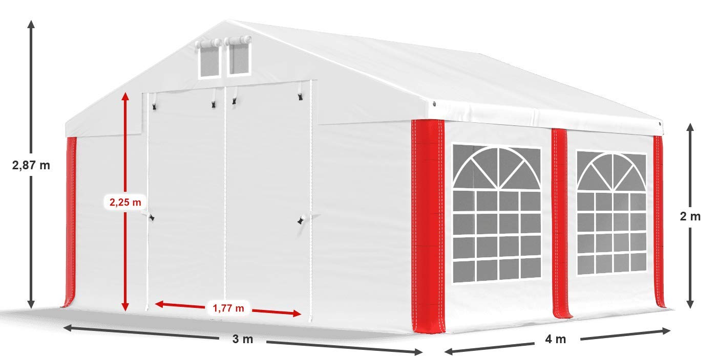 Partyzelt 3x8 M Mit PVC-Plane 560 G/m² - Wasserdicht & Stabil Für Garten & Events