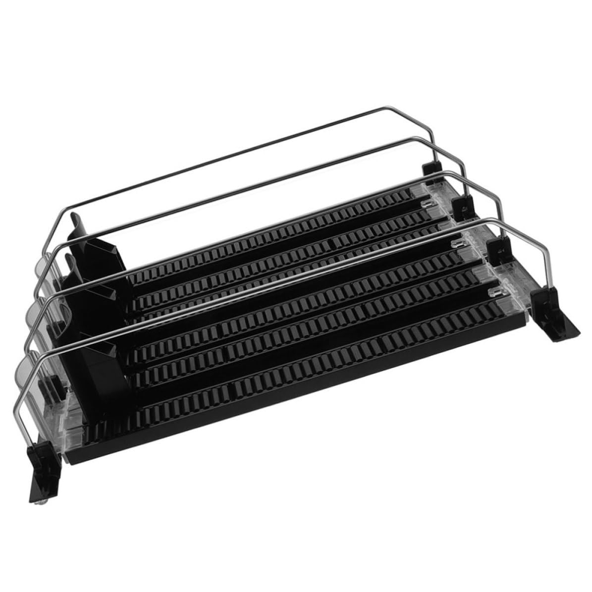 SECFOU Dispensador de Bebidas Automático para Nevera Empujador Seguro, Material Abs y Acero Inoxidable, 3 Piezas para Organización