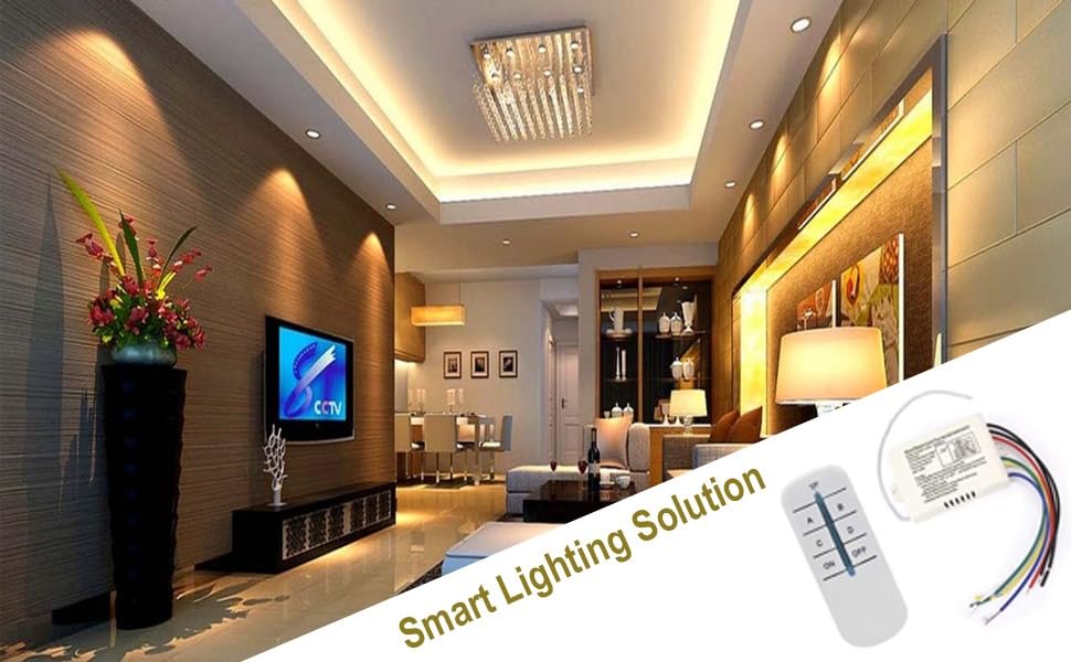 Imaashi Smart 4-Way 220V-240V Digital Light Switch with RF Remote Control - Wireless Wall Switch for Easy ON/Off Suitable for Home Office Bedroom Hall Kitchen etc. 2