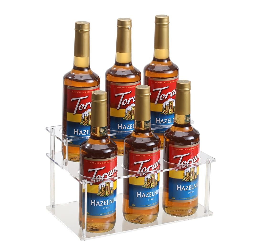 Amazon.com: IEEK Coffee Syrup Rack Organizer 2-Tier 6 Syrup