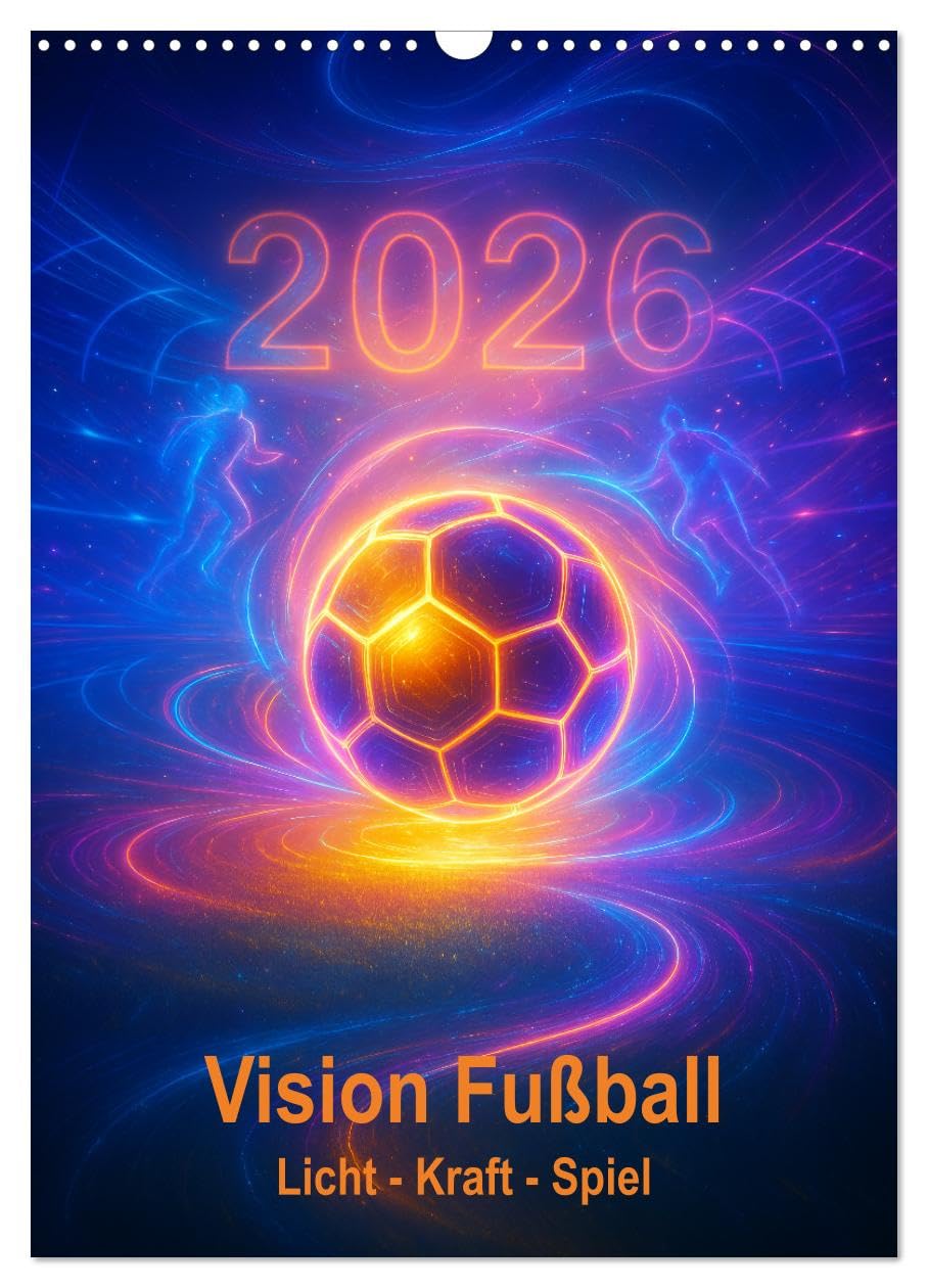 Vision Football Light - Power - Play UK-Version (Wall Calendar 2026 DIN A3 Portrait), CALVENDO 12 Month Wall Calendar — image 1