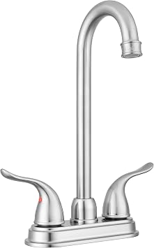 Pacific Bay Treviso High-Rise Bar Swivel Faucet, 2-Handle Satin Nickel