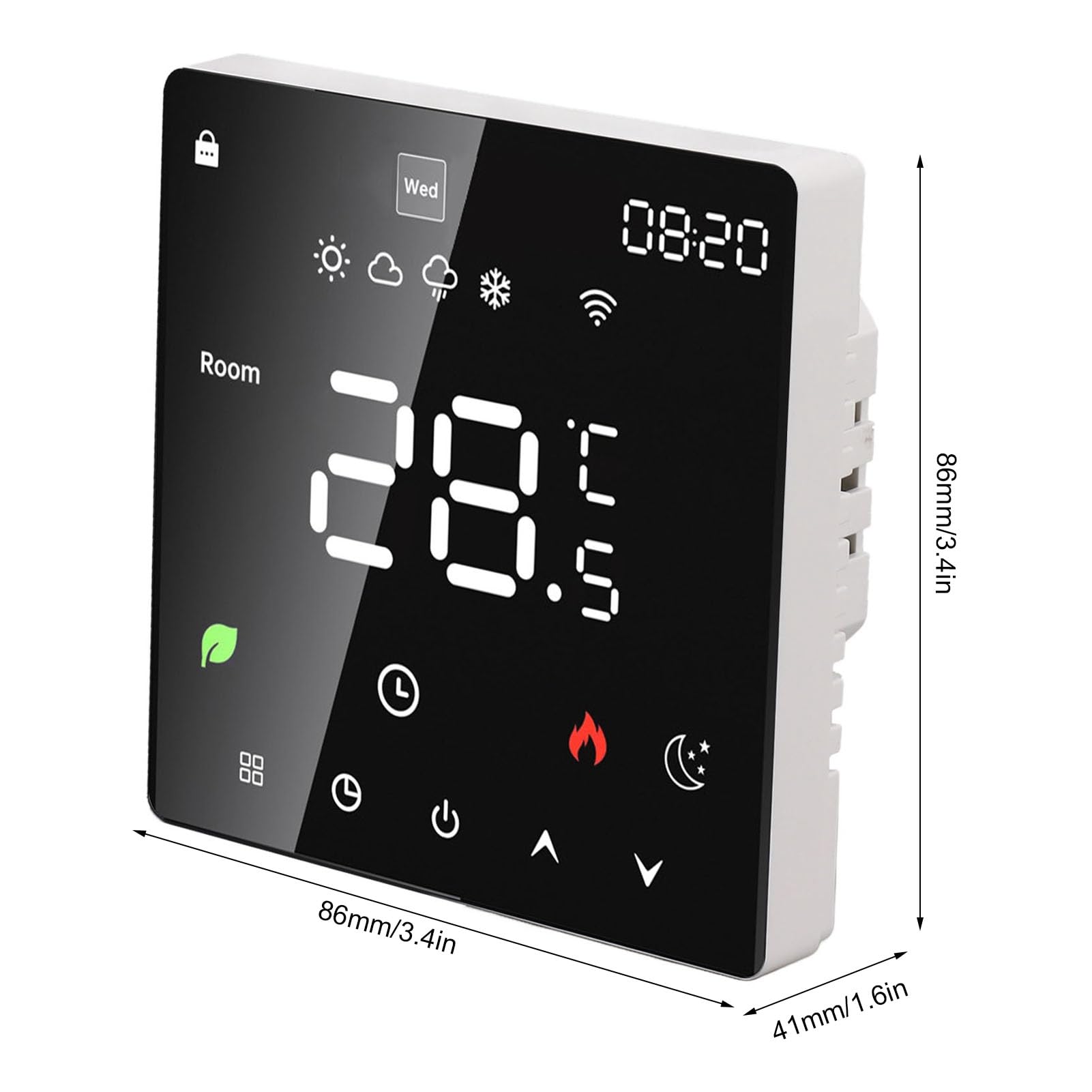 Termostato Intelligente 16A Touchscreen PC Programabile, 41 to