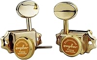 Vista 17 de Guyker Afinadores de bloqueo de guitarra (3L + 3R con manecillas) – Vintage Deluxe Lock String Tuning Key Pegs Machine, piezas de repuesto – Cromo