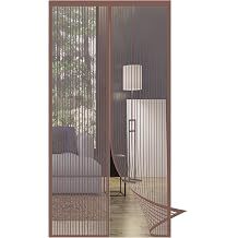 Mosquito Screen Door, 90x190cm Super Quiet Screen Door Nets Durable Anti-Tearing, for Kitchen/Bedroom/Air Conditioner Room, Brown