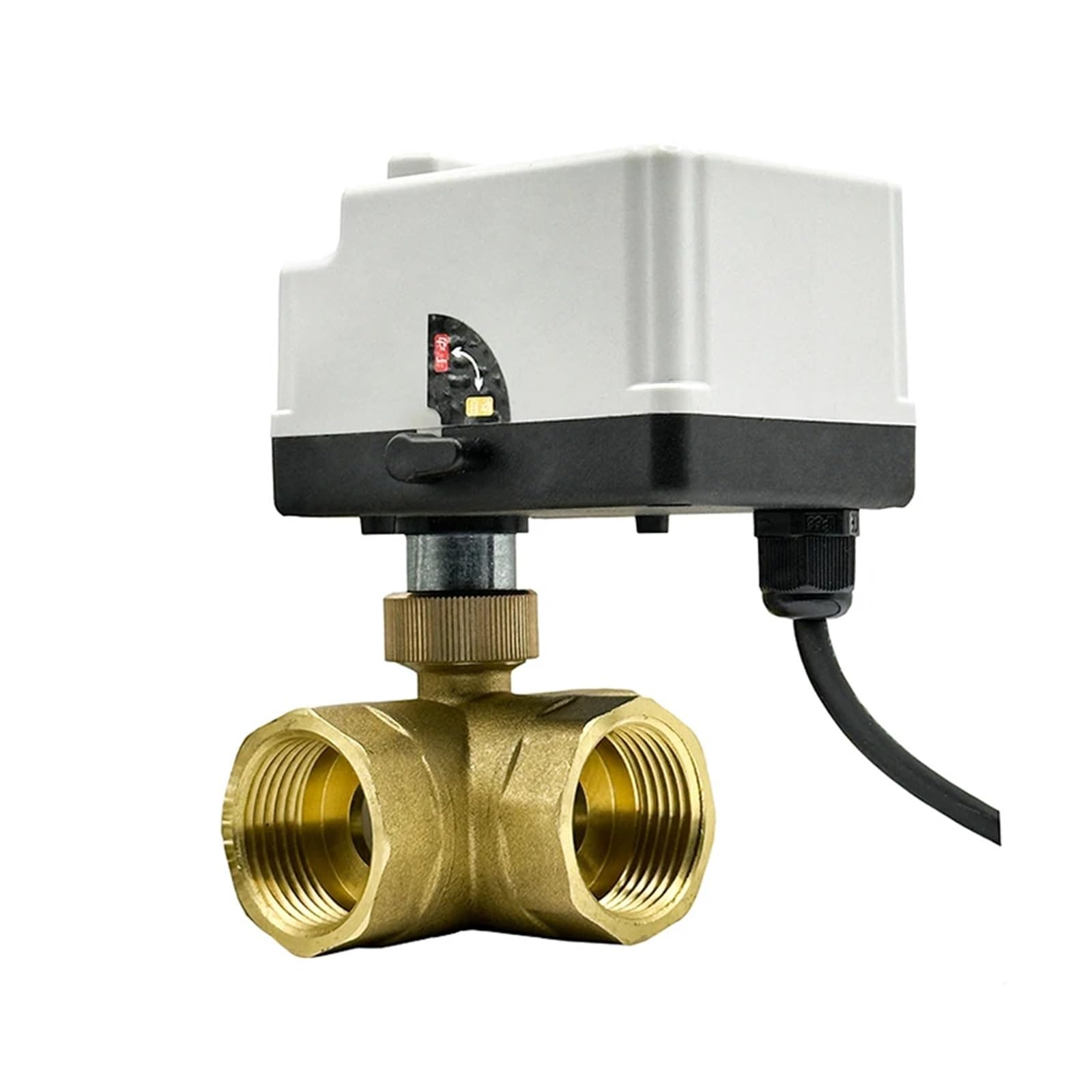 Válvula de bola motorizada de 3 vías de 1/2“ 3/4” 1“ 2 pulgadas(DN15,L TYPE_12VDC_CR02)