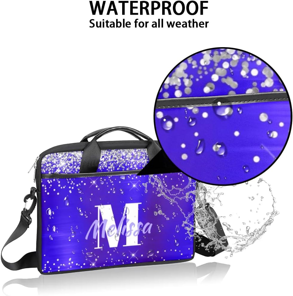 Custom Laptop Bag 15 Inch with Name Personalized Laptop Shoulder Bag for Women Men Gifts - Rainbow Dripping