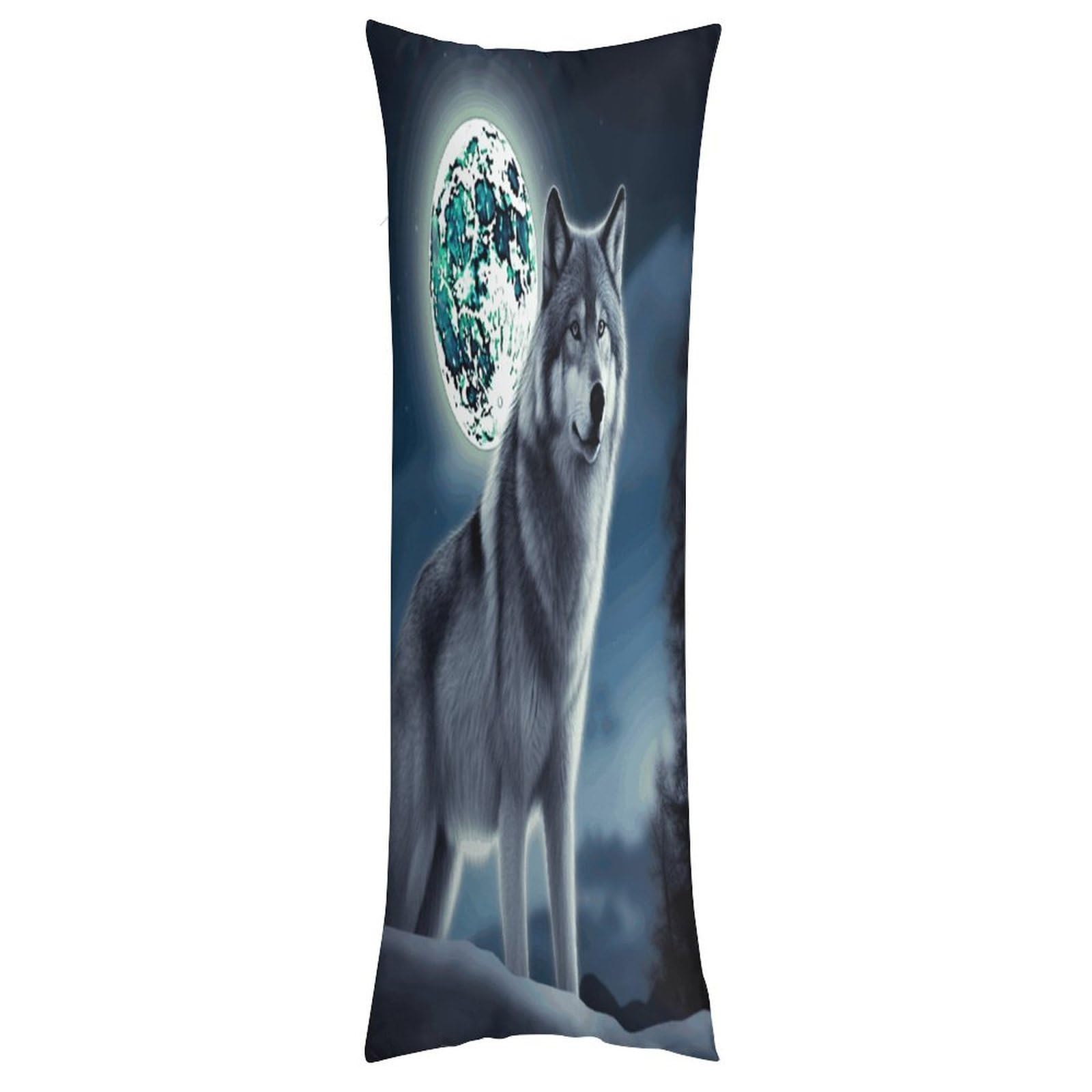 FekiLoot Wolf Under Moon Throw Pillow Cover Soft Pillowcase with Hidden Zipper Lumbar Decorative Throw Pillow Covers Luxury Cozy Pillows Shams Rectangle Cushion Cases