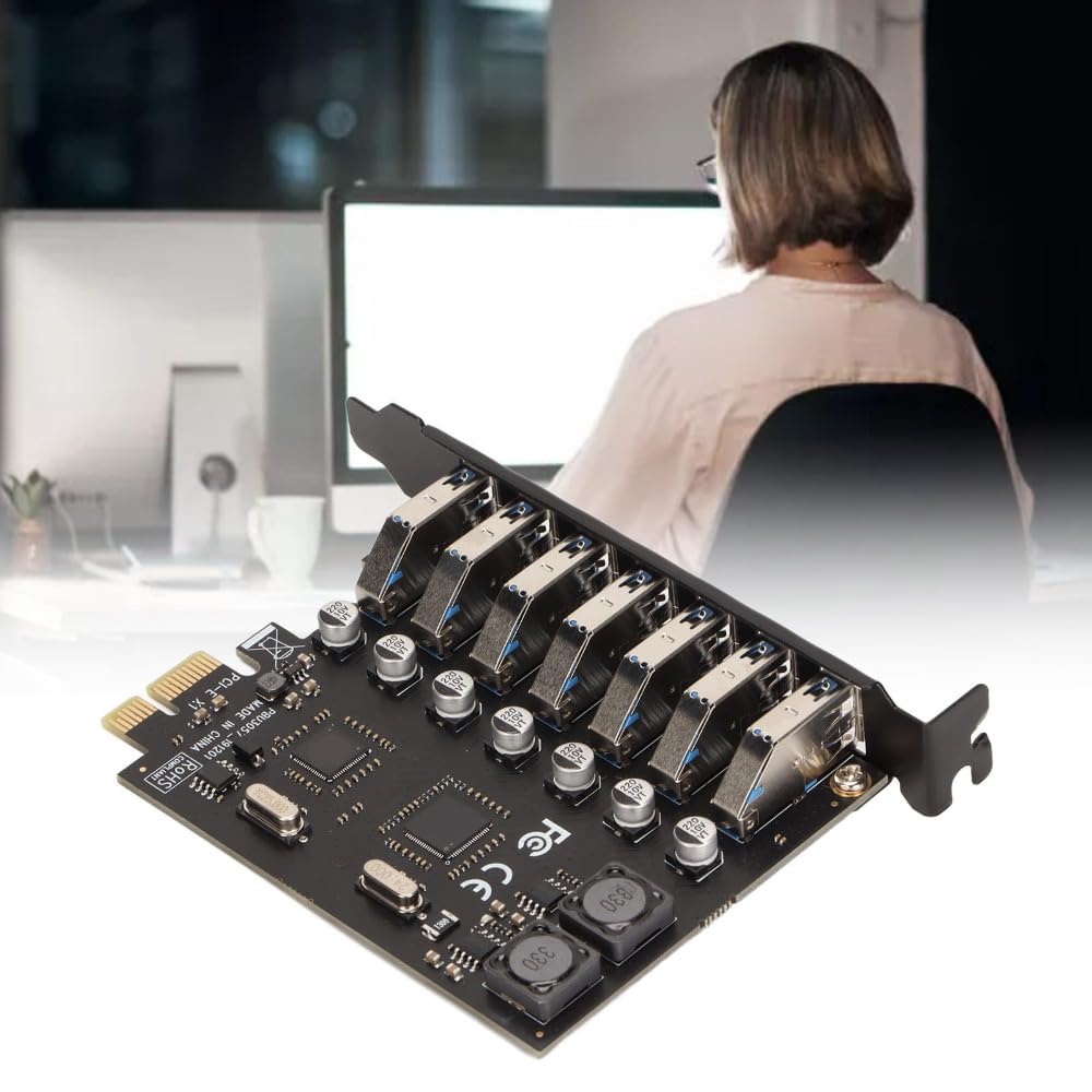 Karta przejściowa PCIE na USB 3.0, 7 portów, 5 Gb/s, szybka transmisja, moduł USB, karta rozszerzeń 5 V