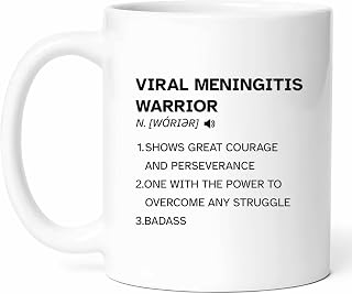 Viral Meningitis Mug - Awareness Coffee Cup - Patient Funny Gift From Friends - Medical Condition Tea Mugs - Health Recovery Cups - 11 Oz Ceramic Gifts For Birthday, Him, Her, Month, Supportive