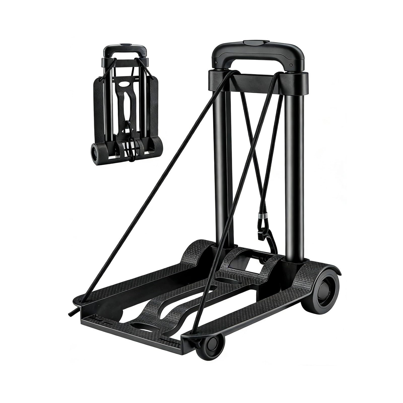 Shopping Trolley on Wheels,Folding Hand Truck,Luggage Trolley Compact Sack Barrow,Portable Collapsible Dolly for Shopping Car Boot Camping Travelling