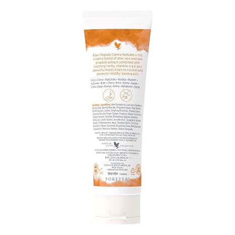 Forever Aloe Propolis Cream (74% Aloe Vera) for Dry and Irritated Skin for Nourishing Support for Eczema Tube (1 x 113 g)