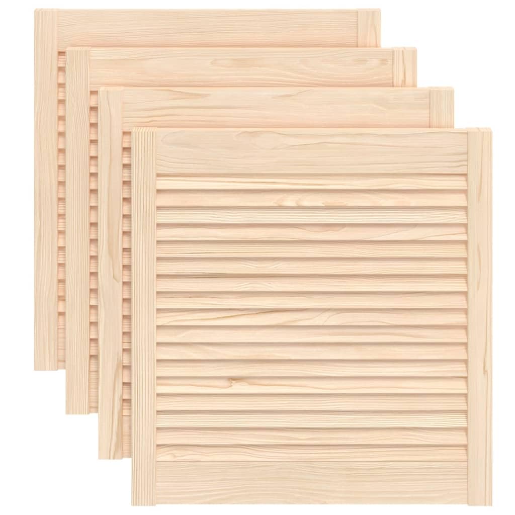 Portes d armoire à persiennes 4 pcs 61,5x59,4 cm pin massif
