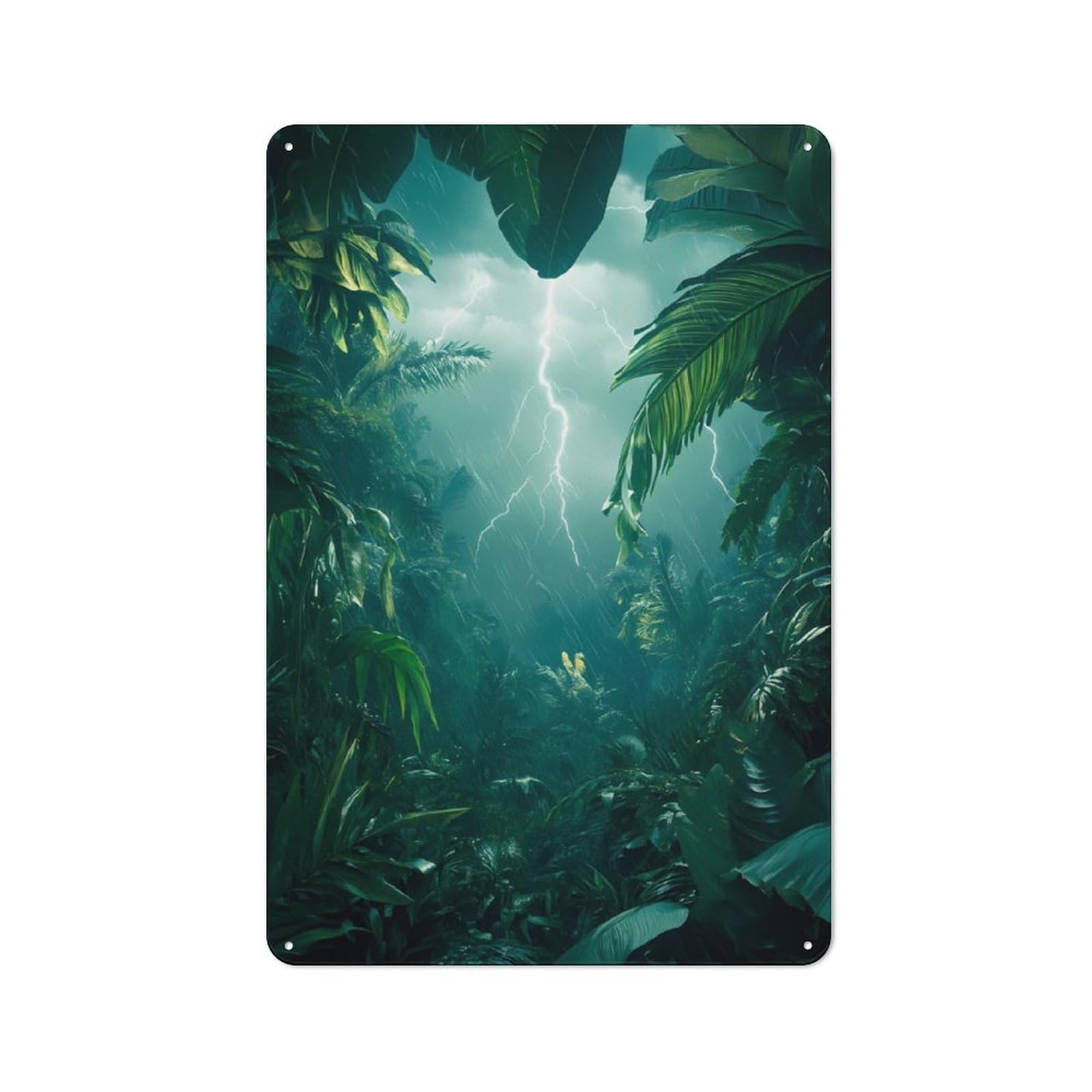 Metal Plaque 30x20cm with Tropical Storm for Workshop Wall, Retro Decor, for Garage, Workshop And Man Cave Decoration