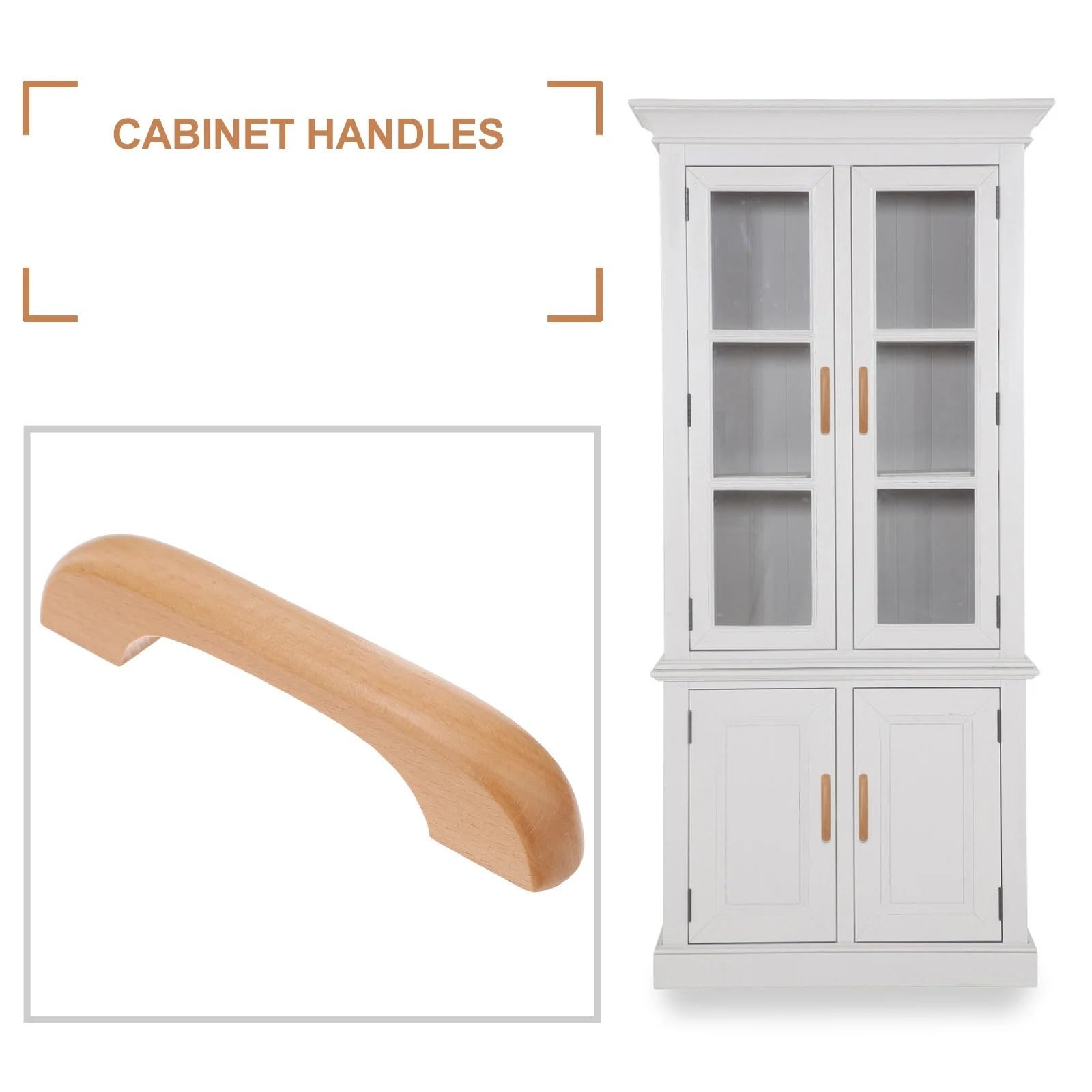 4Pcs Hardwood Cabinet Knobs Sturdy Wood Drawer Handles Smooth Touch Easy Install For Kitchen Wardrobe Closet Furniture Pour Placards