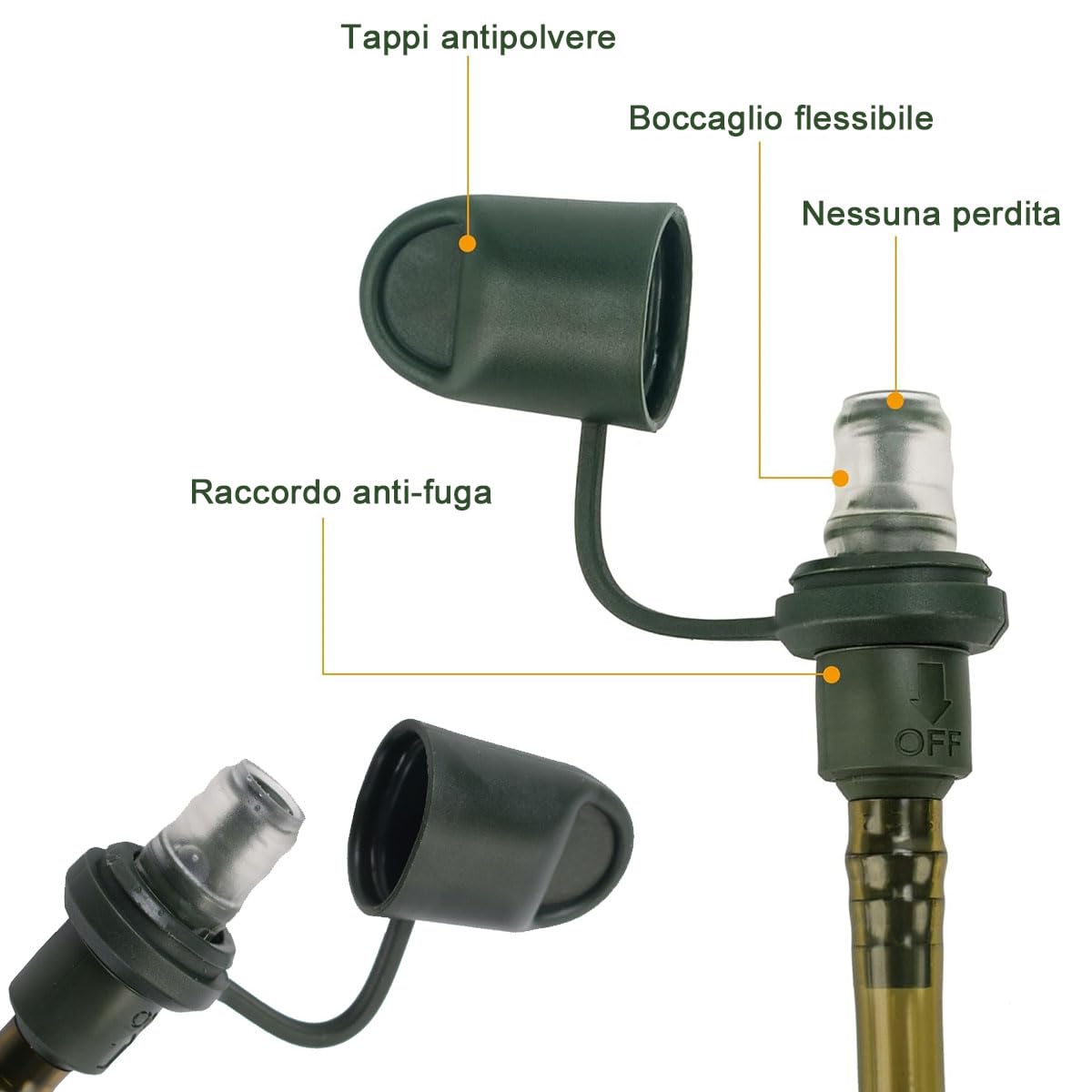Sacca Idrica, 2L Sacca idratazione Portatile, con Tubo per Bere per Ciclismo Arrampicata Corsa Escursionismo All'aperto,Blu, Nero, Verde