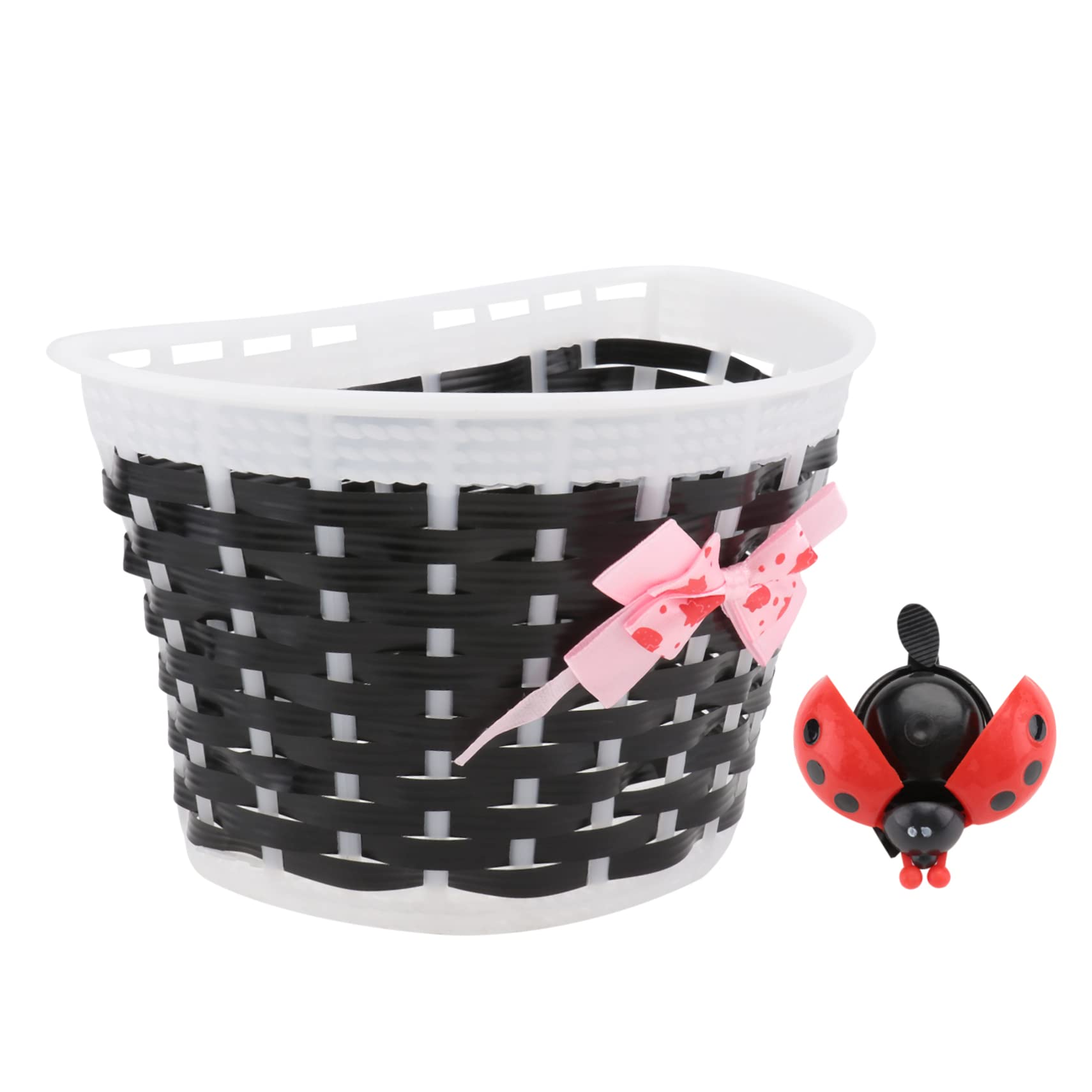 GALPADA Handmade Knitted Bike Basket for Plastic Basket with Car Bell Cute Bow for Scooters and Bicycles