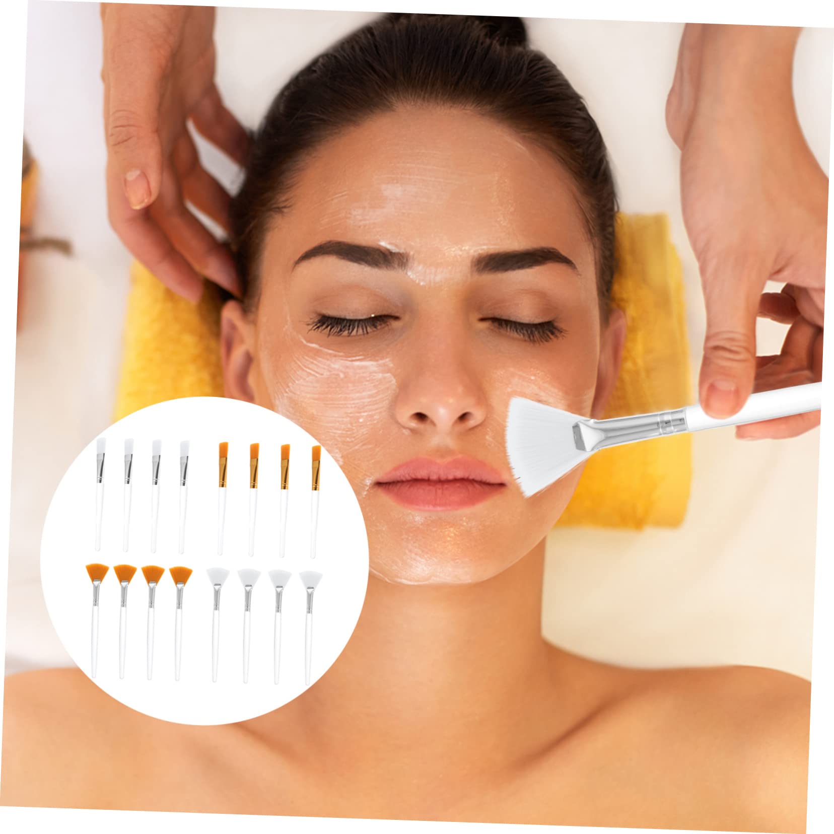 Mikinona Fan Mask Brush Face Mask Applicator Makeup Brush Set Skin-friendly Bristles