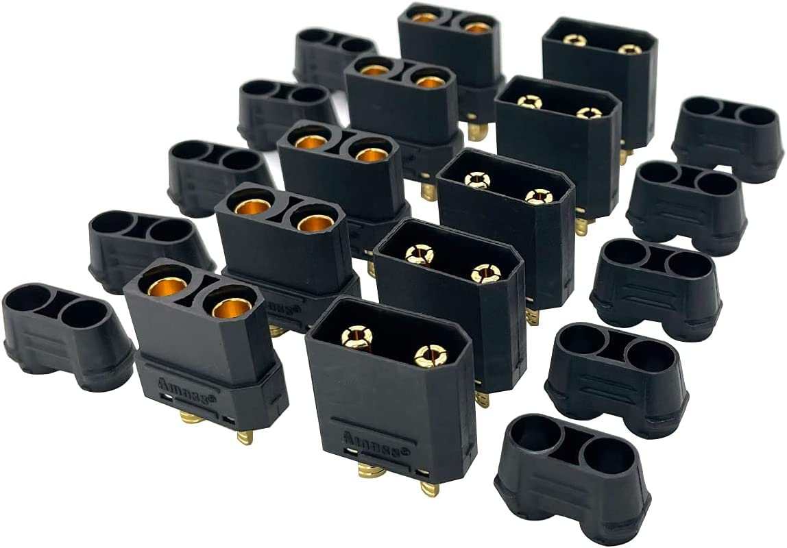 5Pair Black Amass XT90 XT-90 Male Female Bullet Connectors Power Plug with Heat Shrink for RC Lipo Battery Motor