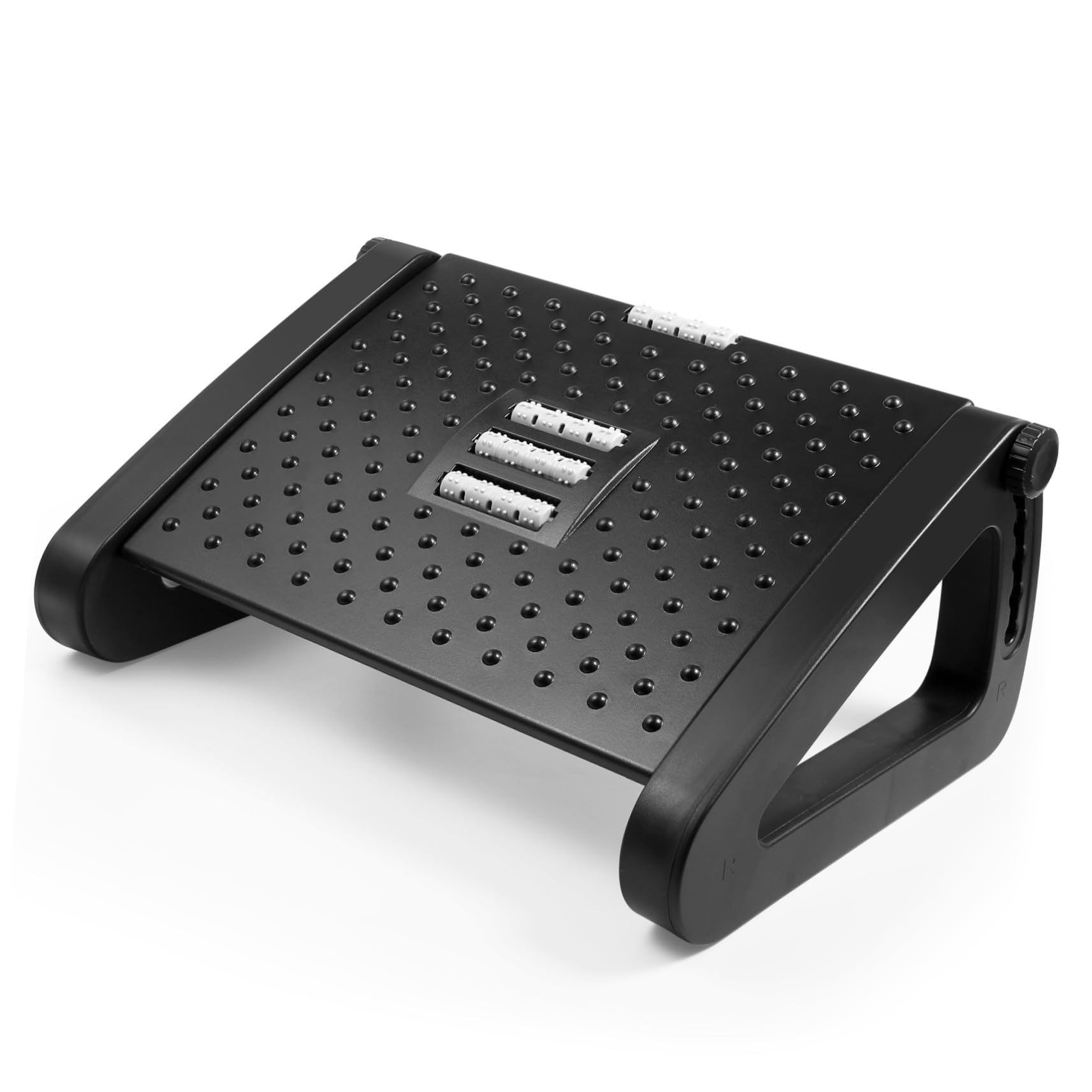 Reposapiés Ergonómico de Oficina Negro, Altura Ajustable