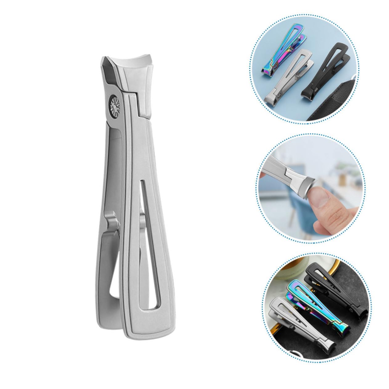 minkissy 5piezas Cortauñas De Acero Inoxidable Para Manicura y Pedicura Cortaúñas Resistente Para Dedos y Pies Diseño Profesional Para Hombres y Mujeres