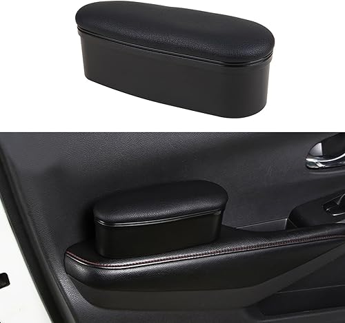 Ziciner Funda de soporte para reposabrazos de automóvil, almohada universal de cuero para reposabrazos de puerta lateral de automóvil, alivia la