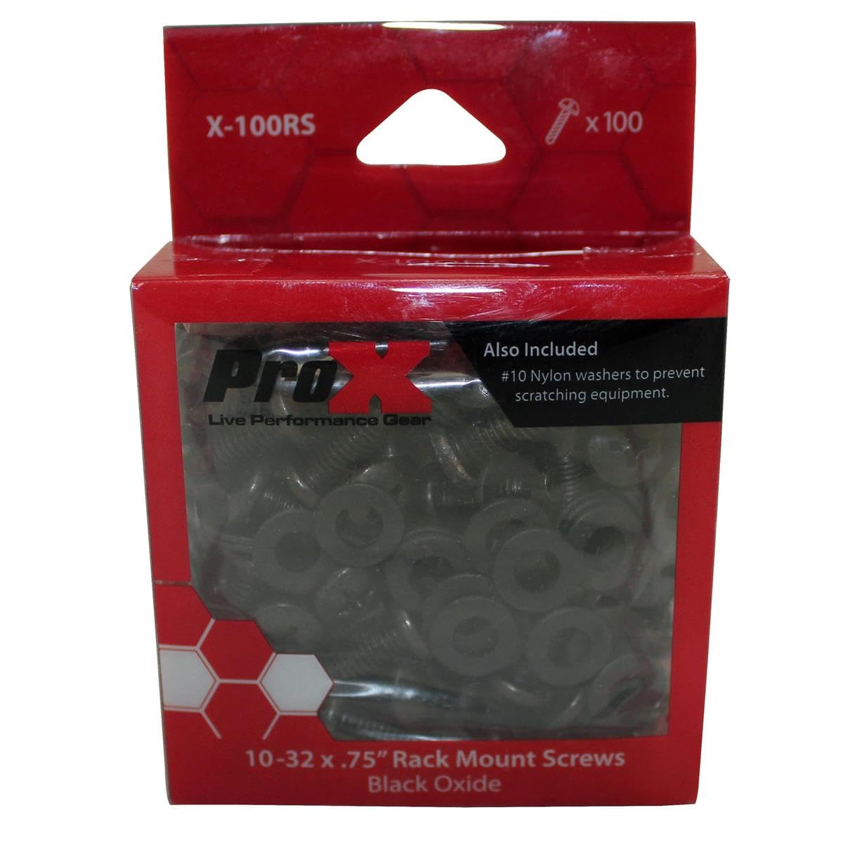 Prox X-100RS Rack Screws W/Black Nylon Washers Pack of 100
