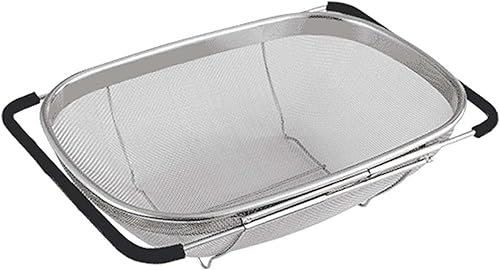 JUSHZ DishRack OverSink DishDrainerRack DrainingRack DishDryingRack CutleryDrainer Metal Retractable Drainer Basket Stainless Steel for Sinks of