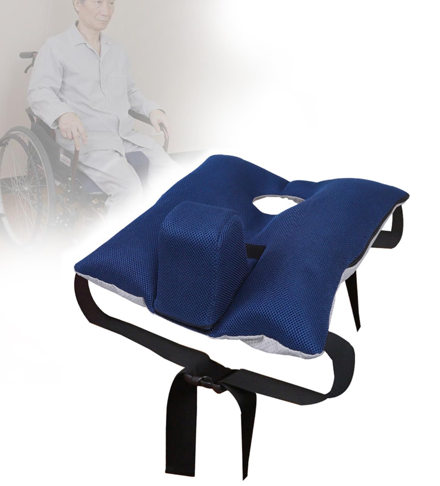 Cojín de espuma para silla de ruedas, almohadilla ergonómica para asiento de postura para mayor comodidad y apoyo, diseño antiescaras y antideslizante, ideal para usuarios mayores