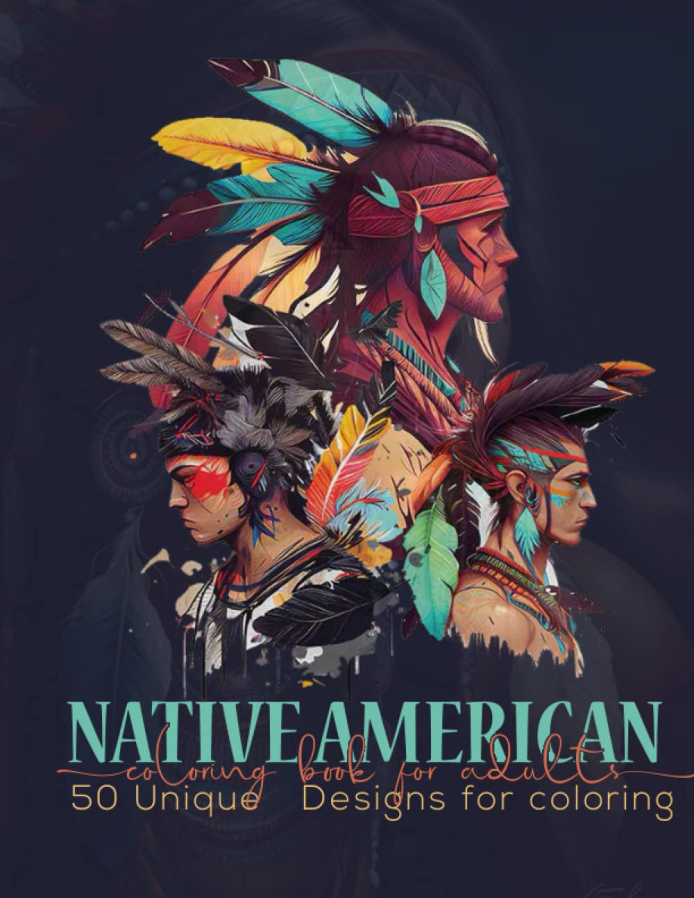 Great Native American Art Coloring Book For Adults: American Indian Wolves Coloring Books for Adults Relaxation Men and Women