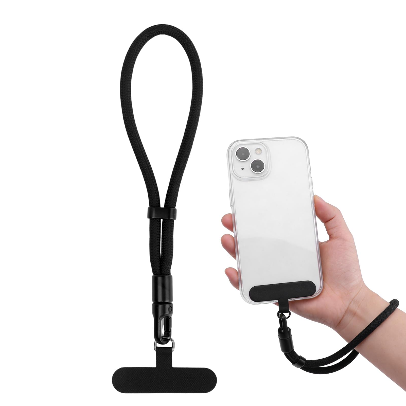 Courage Erupts Unisex Black Phone Strap Wrist,Wrist Strap For Phone 6Mm Wristlet Lanyard + Nylon & Tpu Tether Tabs For Most Cellphones (Black)
