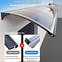 Vista 2 de Toldo grande de aluminio para fregadero, puertas de entrada de patio, toldo curvado para puerta, puerta delantera al aire libre, patio, lluvia