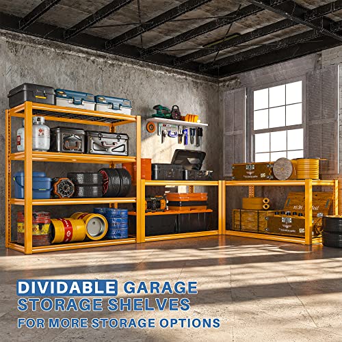 REIBII Garage Shelving Heavy Duty Load 2200LBS, 4 Tier X-Wide Garage Storage Shelves Heavy Duty Shelving, Adjustable Metal Shelves for Storage Shelving, Garage Utility Shelf Rack, 3P