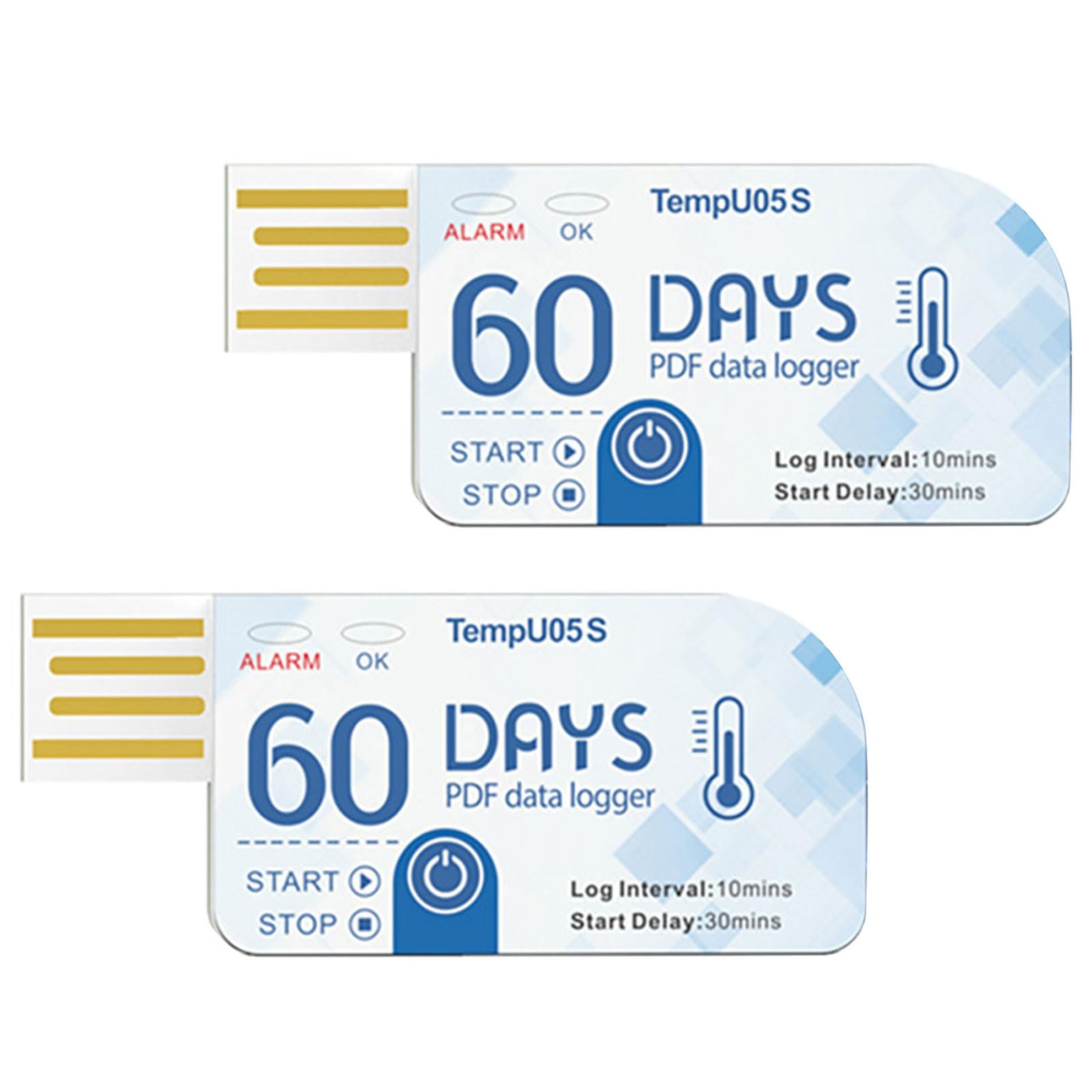 Kaccde 2 Pack Easy To Use Temperature Recorder 10000 Points 60Days Temperature Data Logger Accurate Measurements Data Logger Thermometers