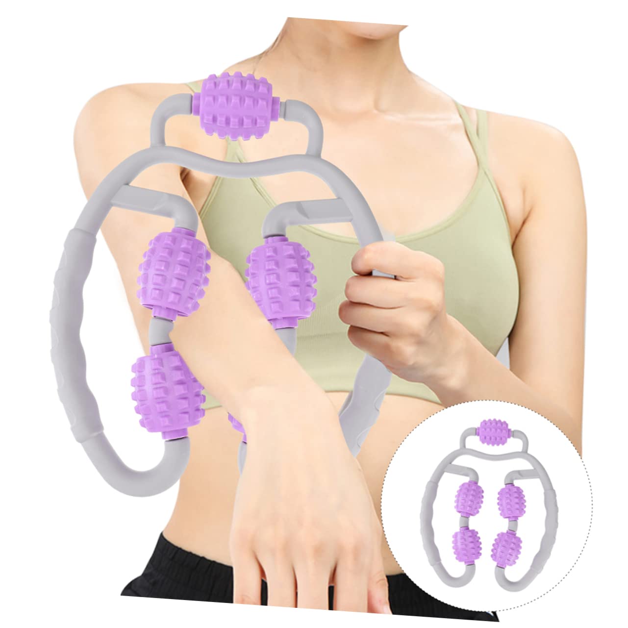 PLAFOPE Rodillos de Masaje Portátil para Antebrazo 2 Piezas, Masajeador Muscular Abs, Alivio de Tensión y Contracturas, Herramienta Ligera para Fisioterapia y Ejercicio en Casa